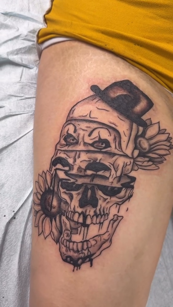 Tattoo by @pastorsdarkarts — dark_realism, trash_polka
