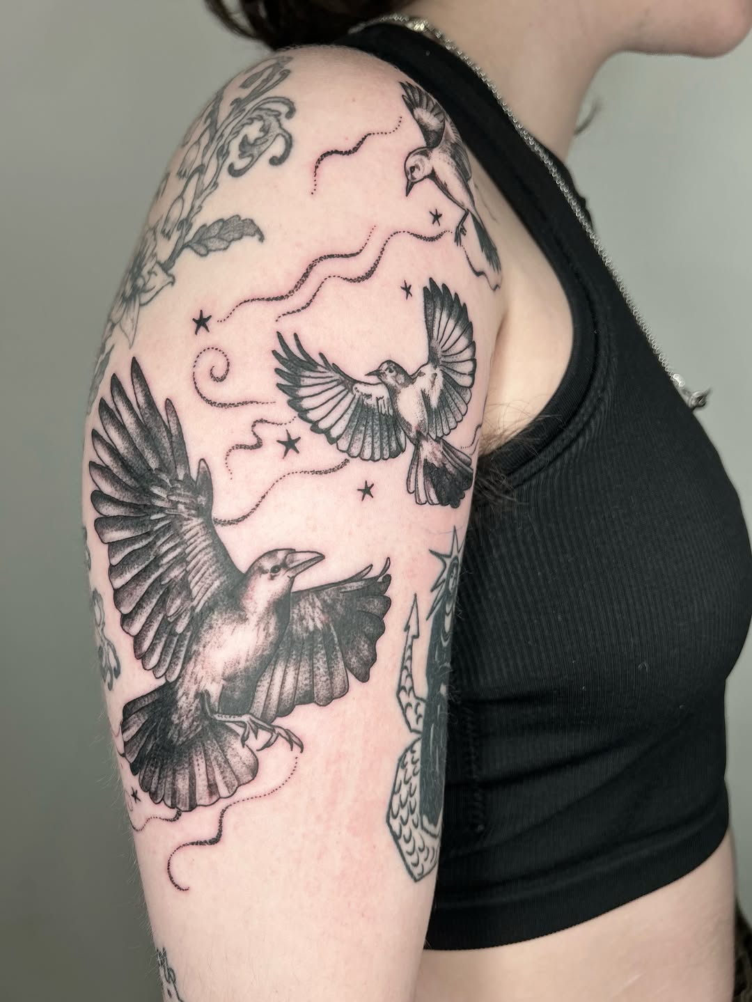 Tattoo by @adieyatty — illustrative, black_and_grey