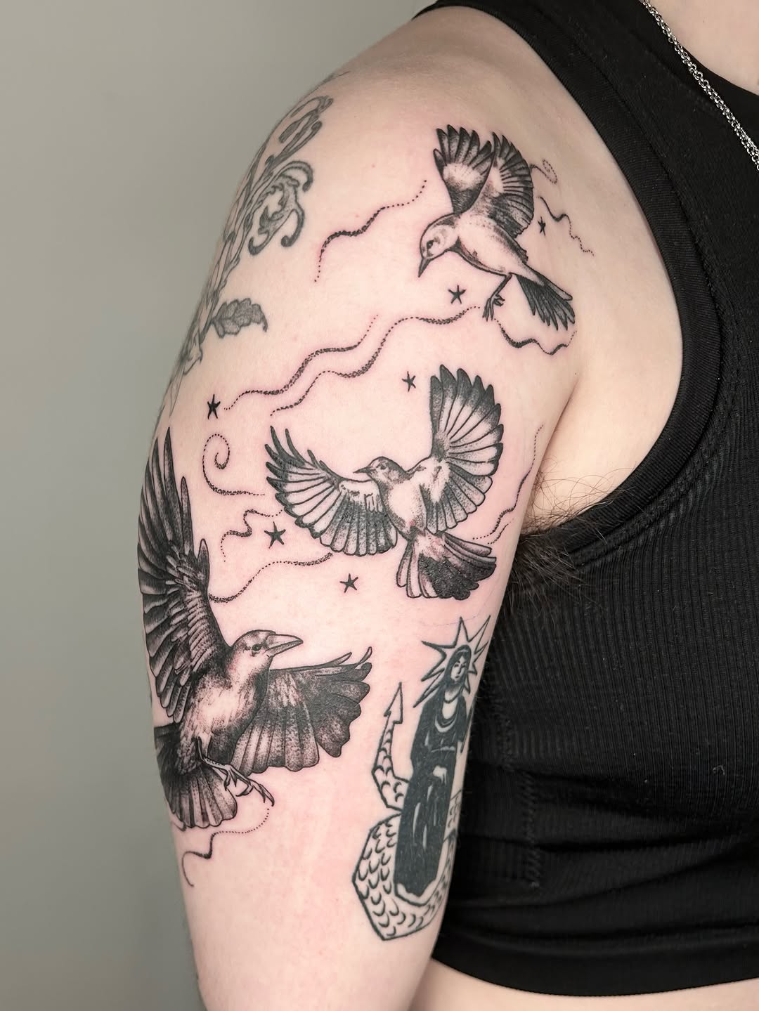 Tattoo by @adieyatty — illustrative, black_and_grey