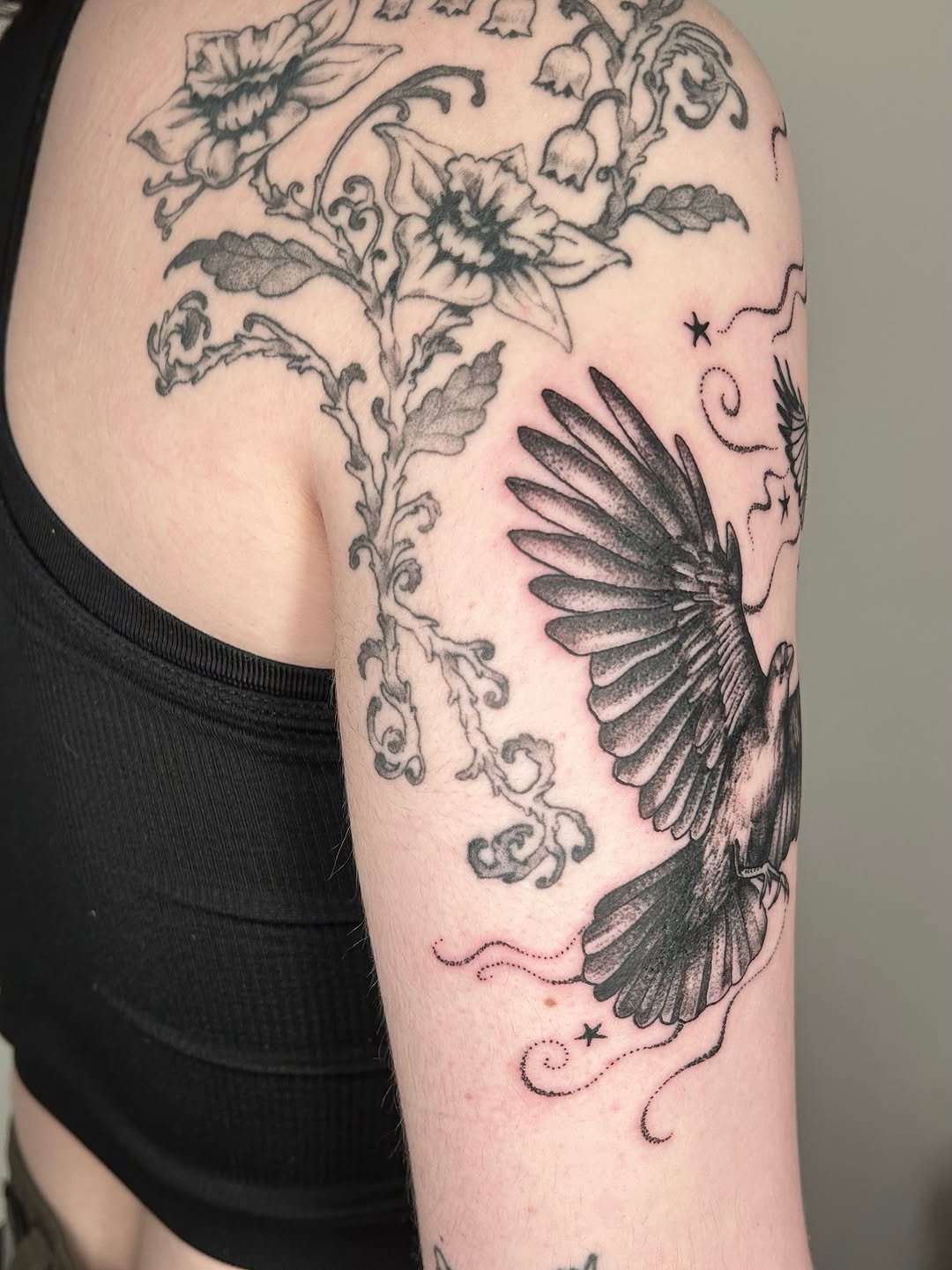 Tattoo by @adieyatty — illustrative, black_and_grey