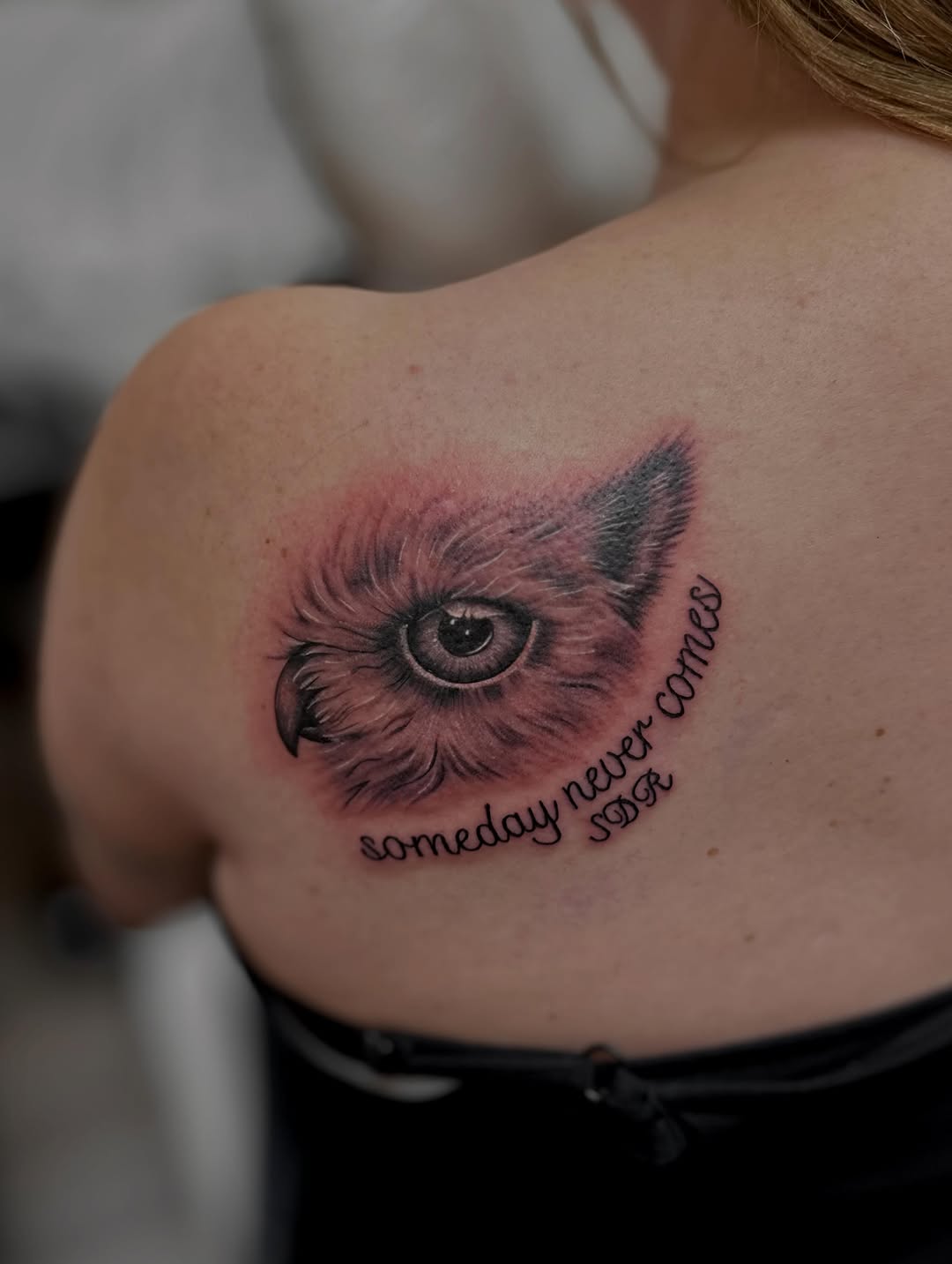 Tattoo by @_readyforink — realism, lettering_script