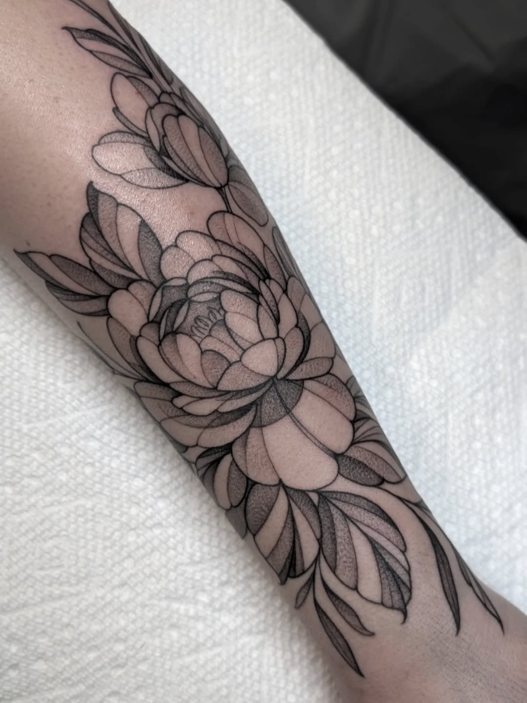 Tattoo by @kattiebaby β black_and_grey, dotwork