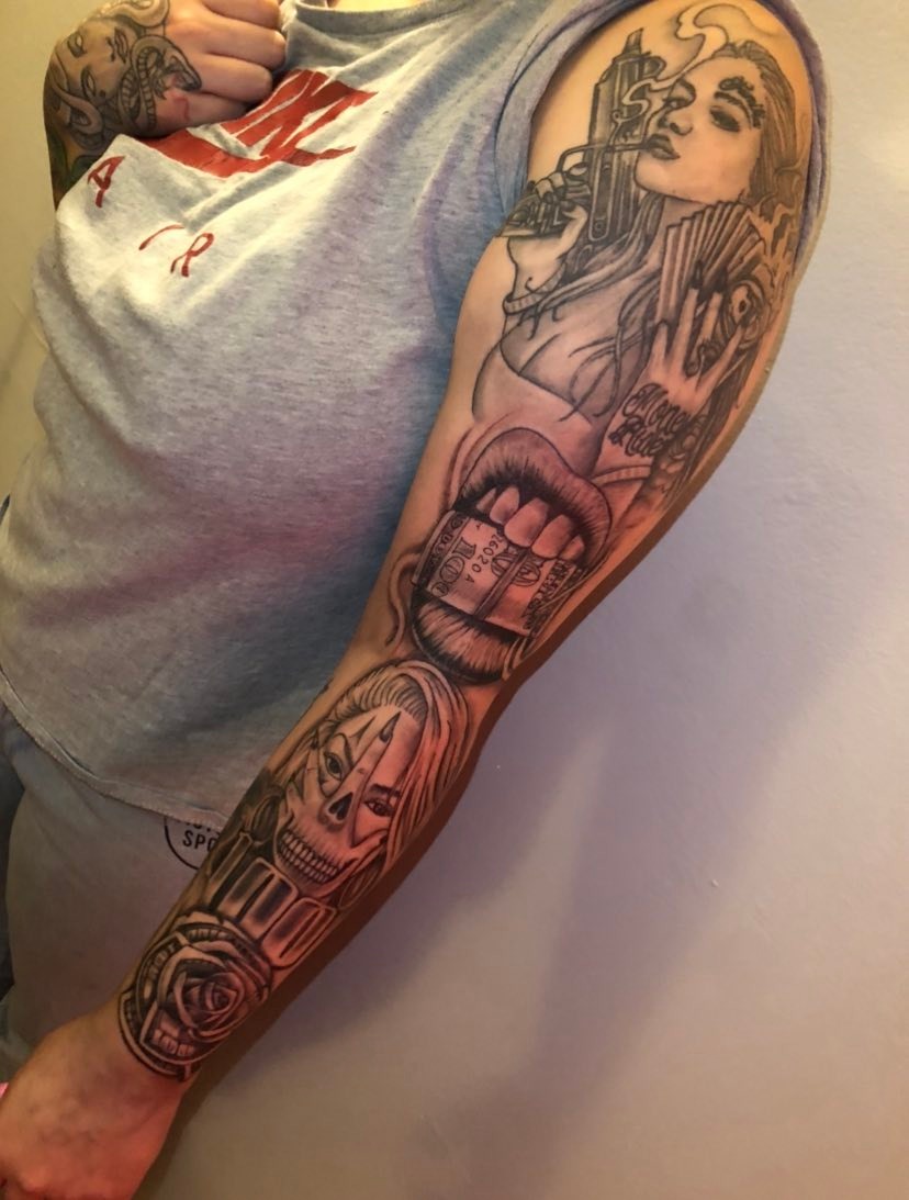 Tattoo by @adrianink — black_and_grey
