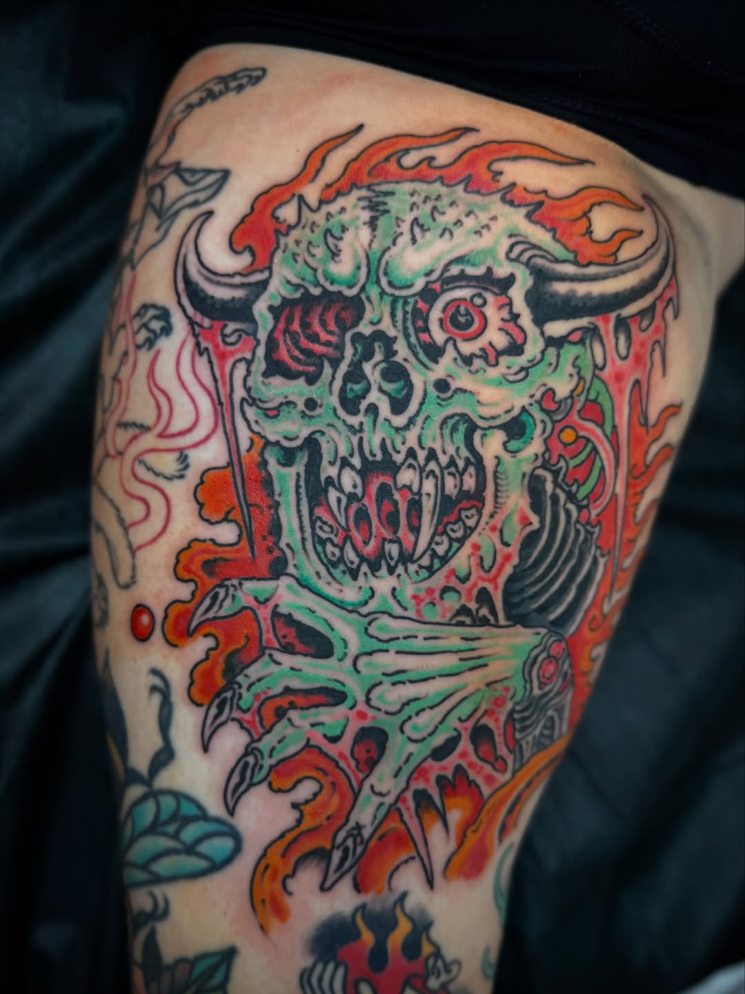Tattoo by @zacblevins — new_school, trash_polka