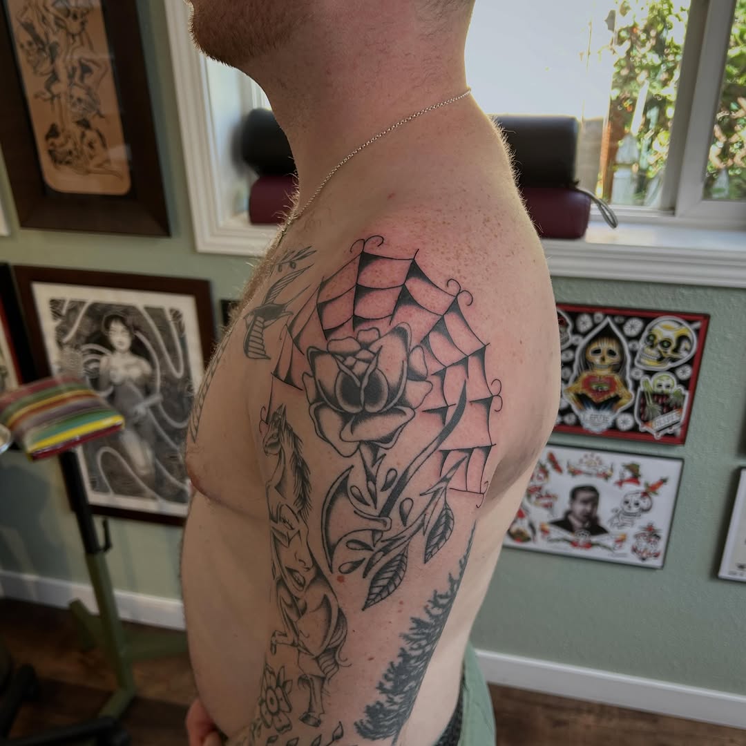 Tattoo by @moosetattooer β american_traditional, black_and_grey
