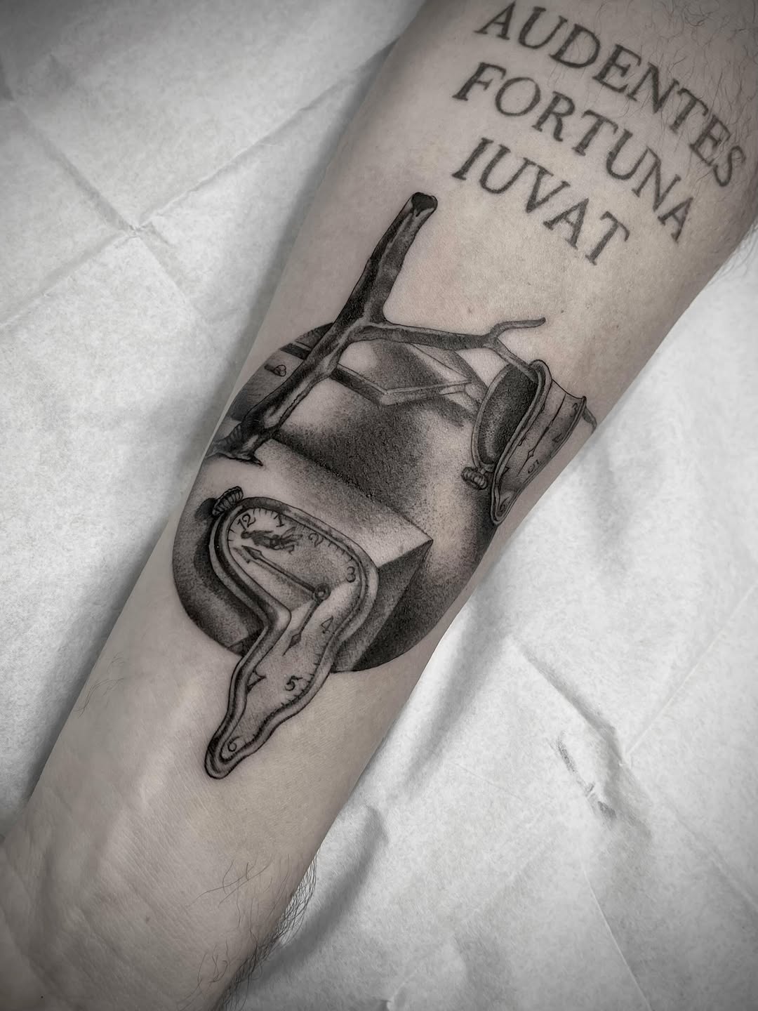 Tattoo by @marthagual_tattoo — black_and_grey, surrealism