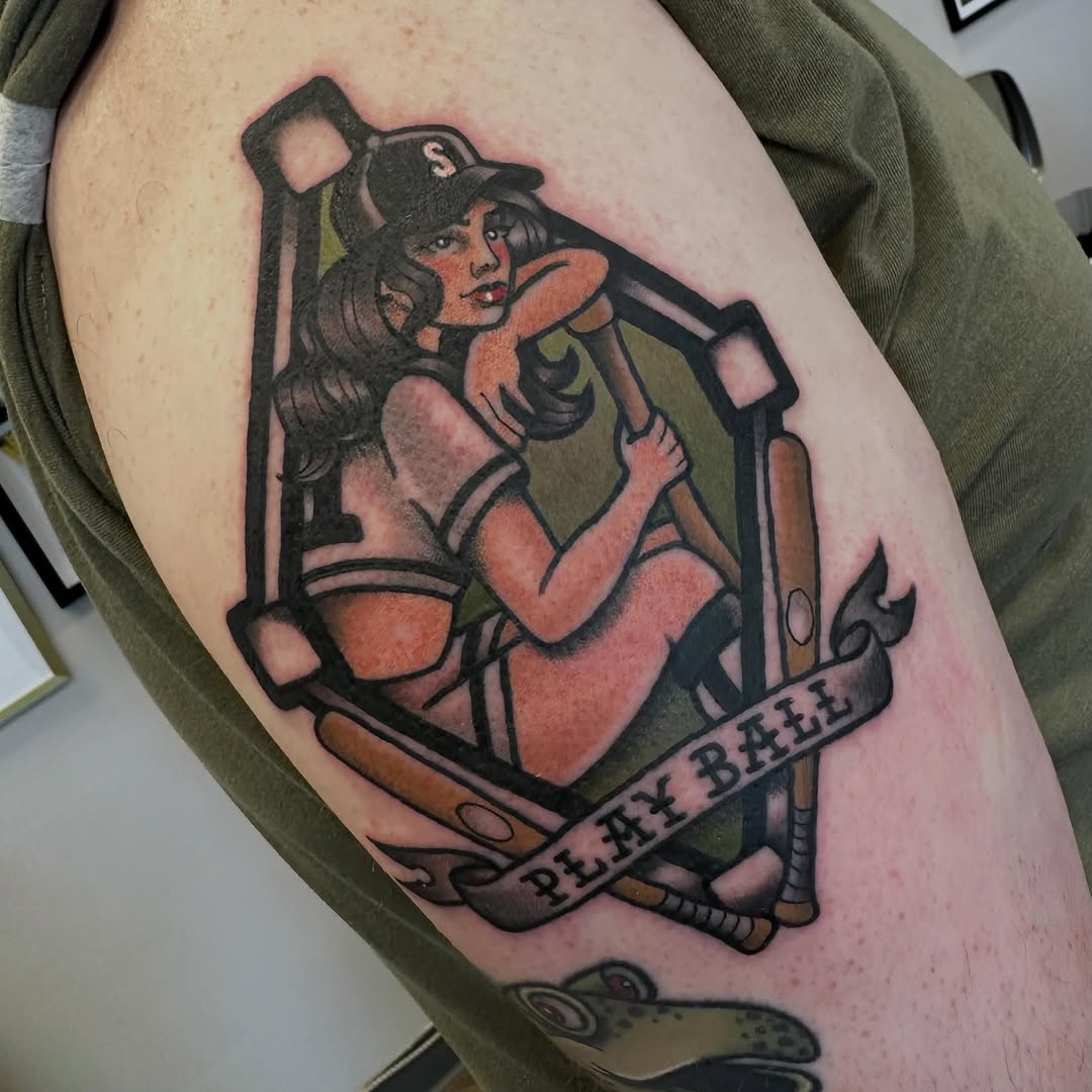 Tattoo by @southpawkate โ american_traditional, lettering_script