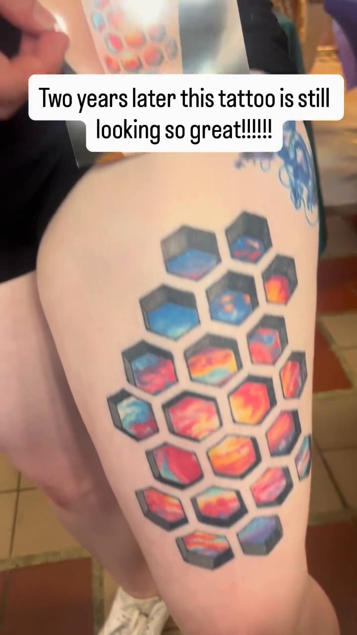 Tattoo by @_robyn.tattoo — geometric, illustrative