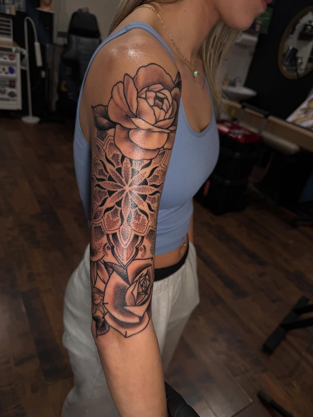 Tattoo by @tattoosbyrobbier โ black_and_grey, ornamental