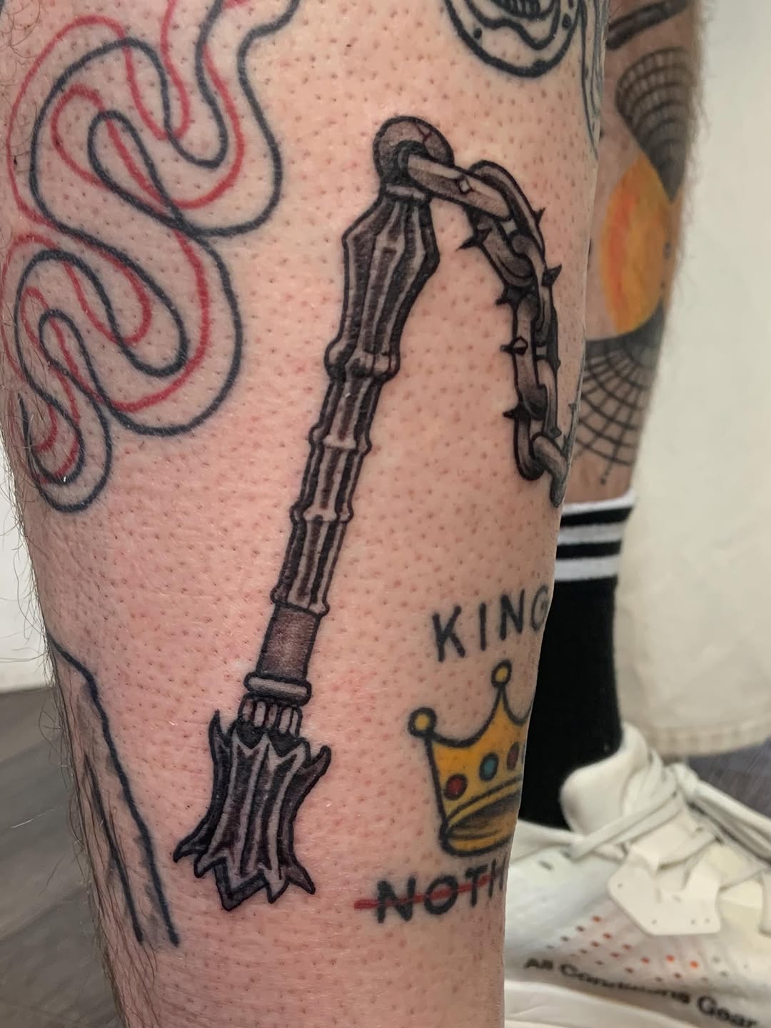 Tattoo by @tattoosbycourt — black_and_grey, chicano