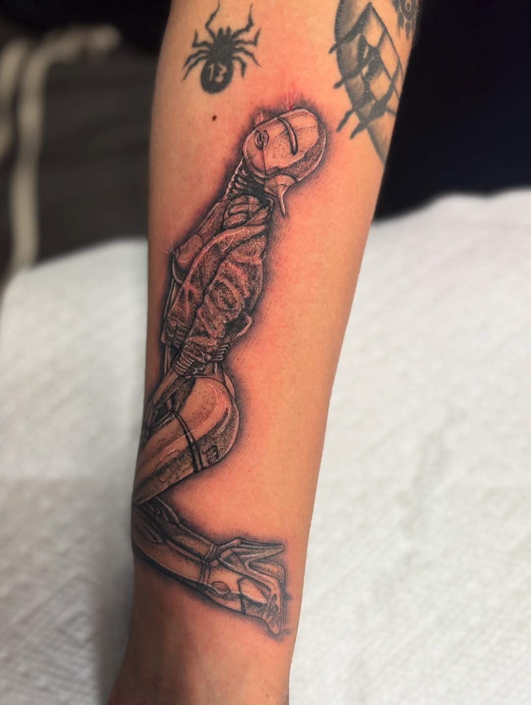 Tattoo by @inked.by.kiwiii โ black_and_grey, realism