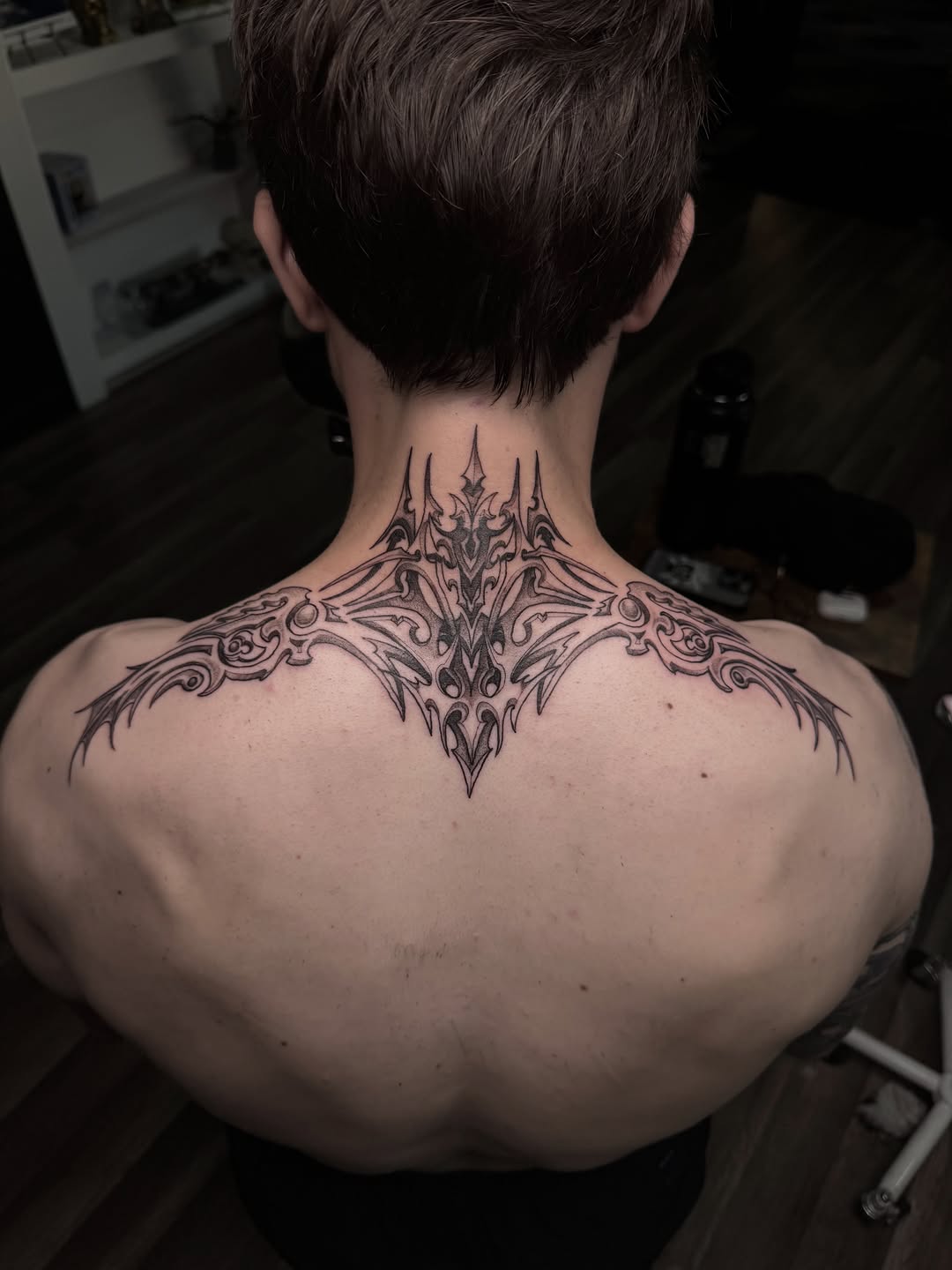 Tattoo by @fragiledagger — blackwork, ornamental