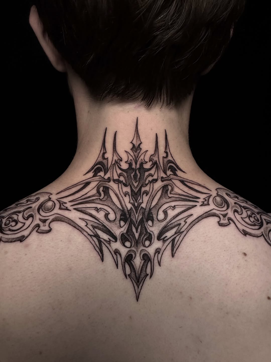 Tattoo by @fragiledagger — blackwork, ornamental