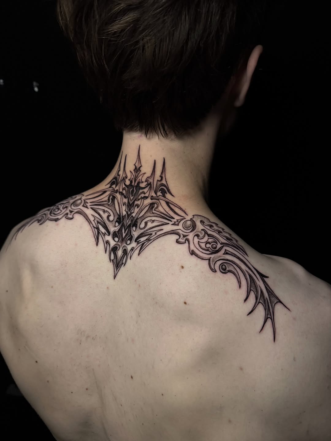 Tattoo by @fragiledagger — blackwork, ornamental