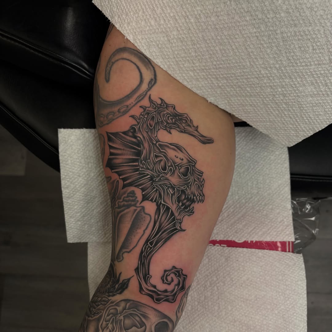 Tattoo by @goldenboysink — dark_realism, black_and_grey