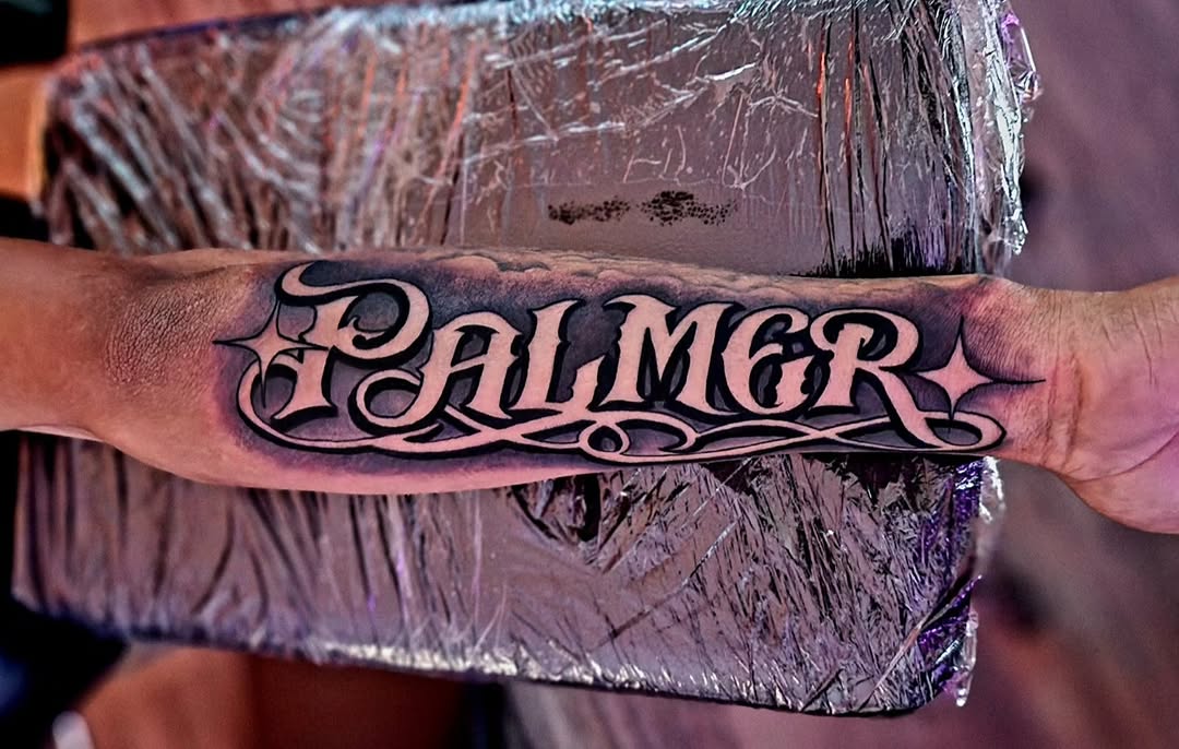 Tattoo by @lukejordan_ink — lettering_script, black_and_grey