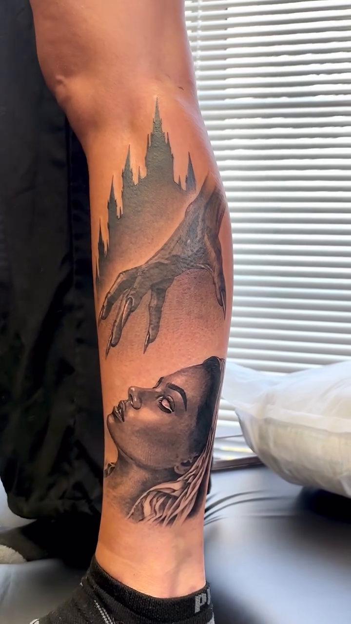 Tattoo by @luismarrufotattoo — realism, black_and_grey