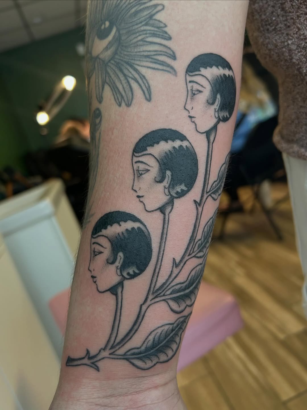 Tattoo by @nellycattattoos โ illustrative, black_and_grey