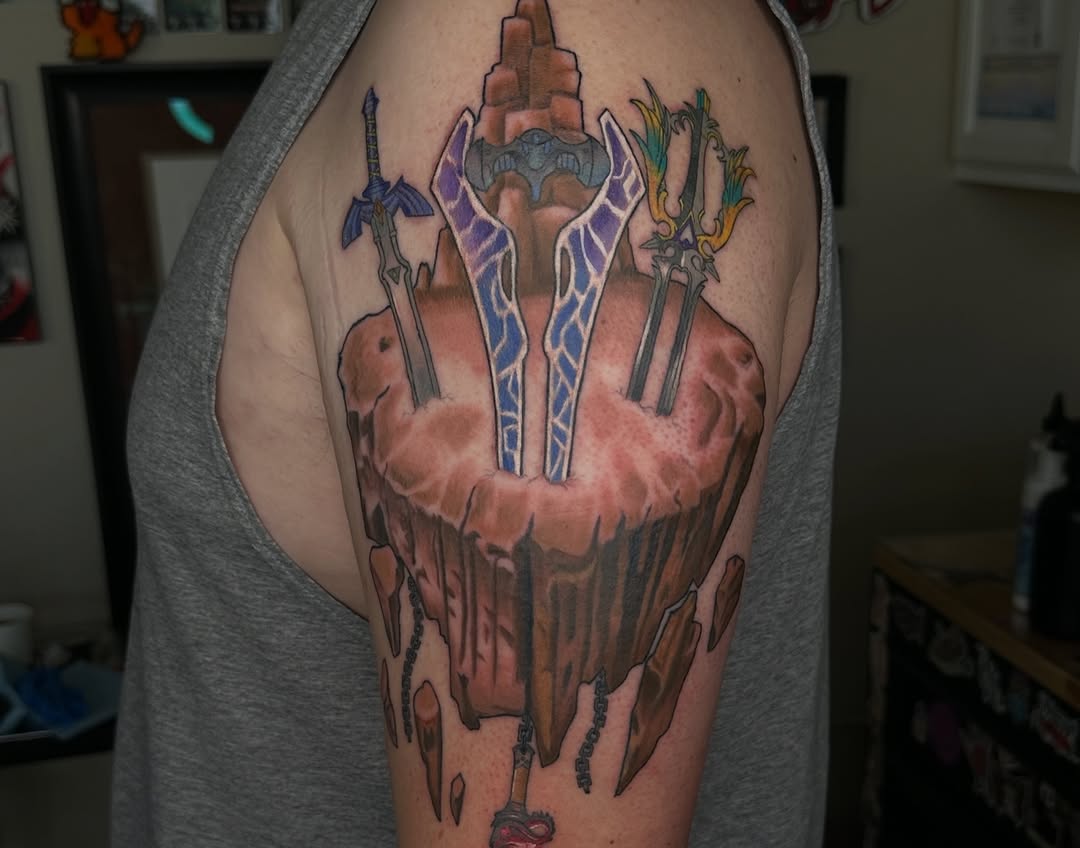 Tattoo by @cazztro.tattoo โ realism, anime