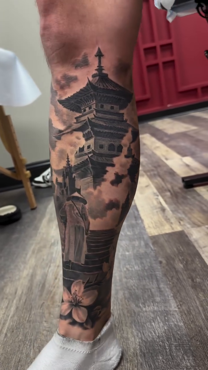 Tattoo by @dohertytattoos — japanese_irezumi, black_and_grey