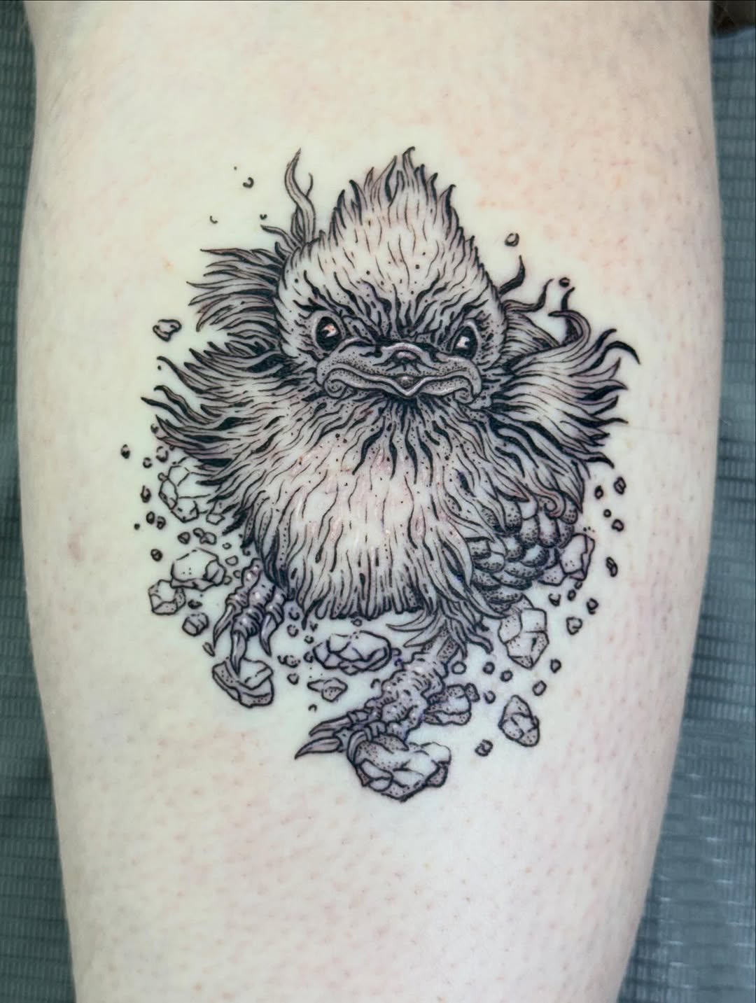 Tattoo by @writhingdirty — illustrative, black_and_grey