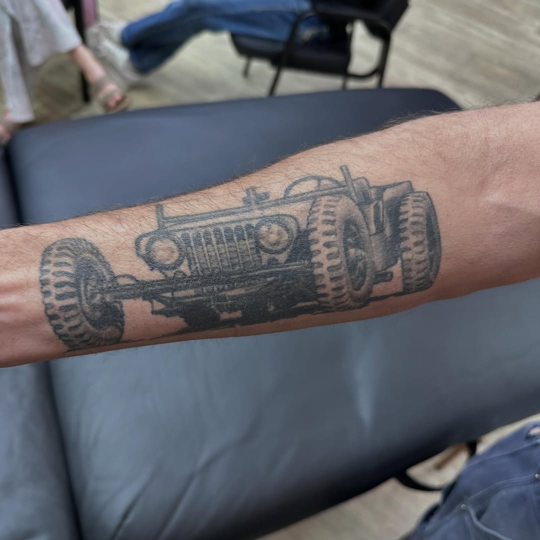 Tattoo by @dirtyletters937 — illustrative, black_and_grey