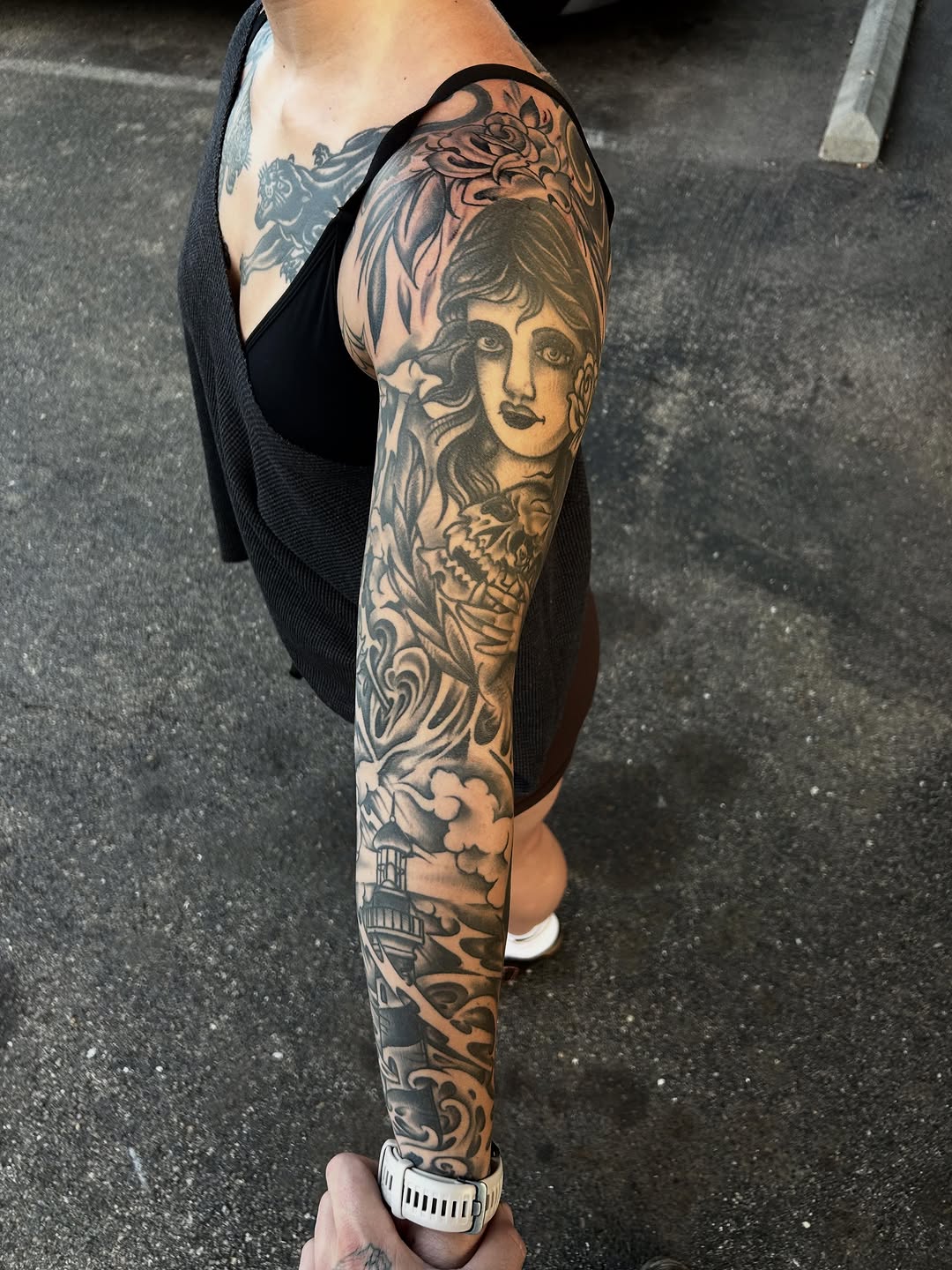 Tattoo by @dylanoquintattoo — black_and_grey