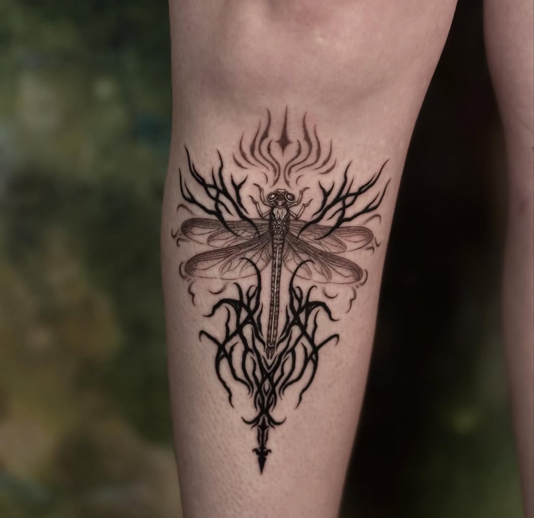 Tattoo by @alora.borealis.art โ black_and_grey, dark_realism