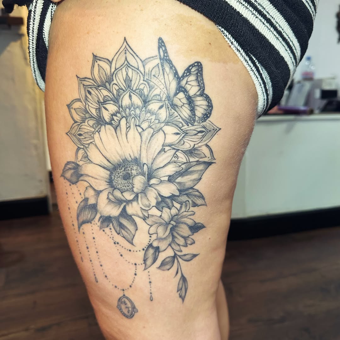 Tattoo by @j_c_tattoos — black_and_grey, ornamental