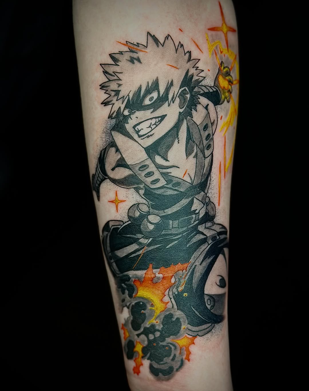 Tattoo by @brooksctattoos — anime, black_and_grey