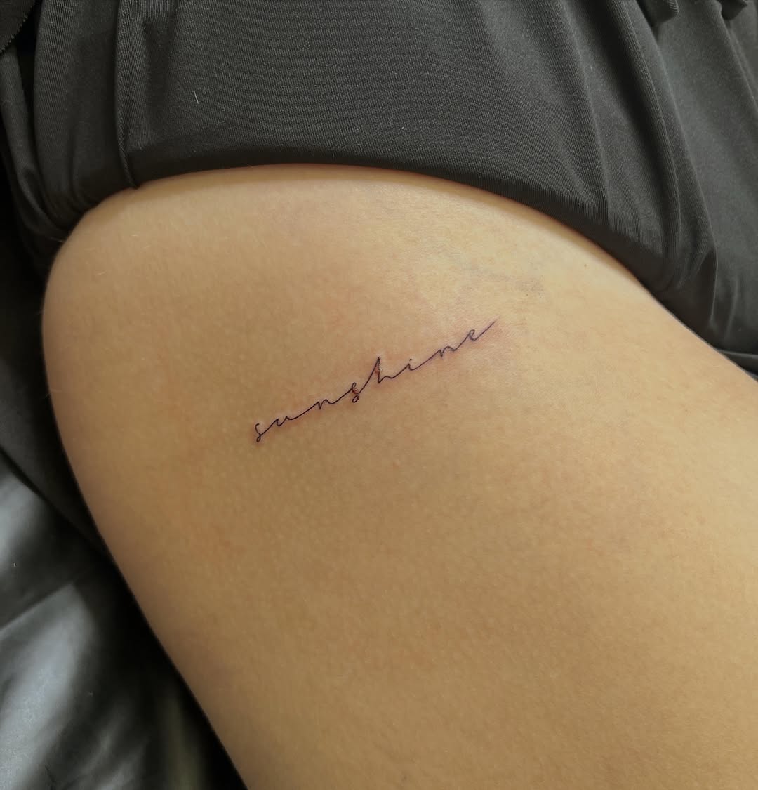 Tattoo by @presley.tattoos — fine_line, lettering_script