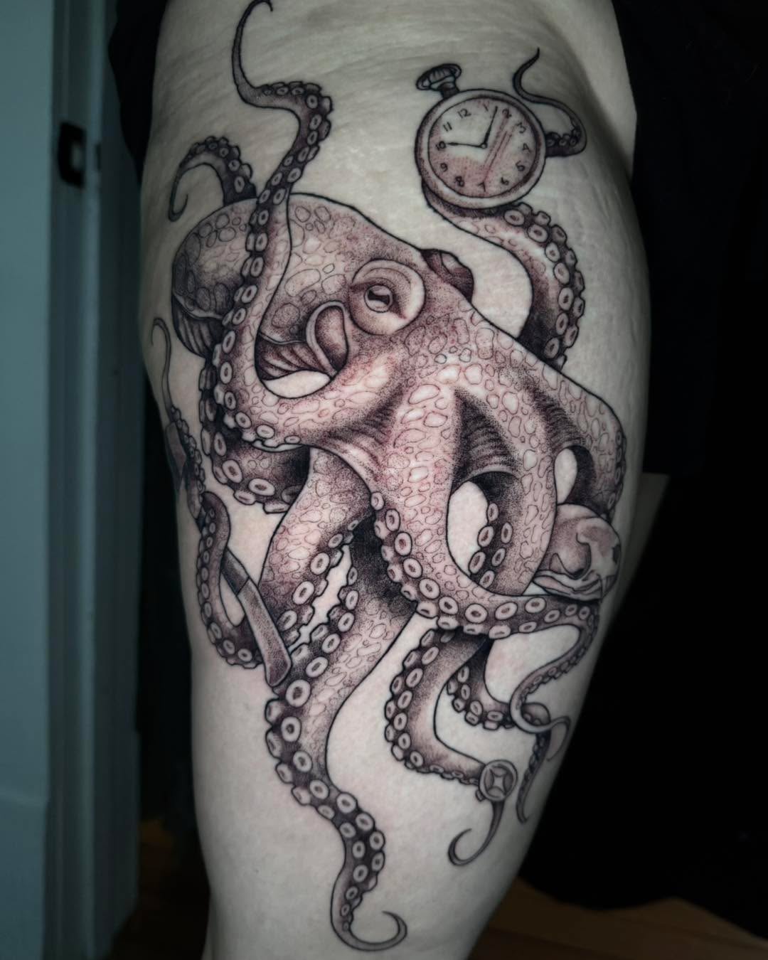 Tattoo by @tattoos_bymkr — realism, black_and_grey