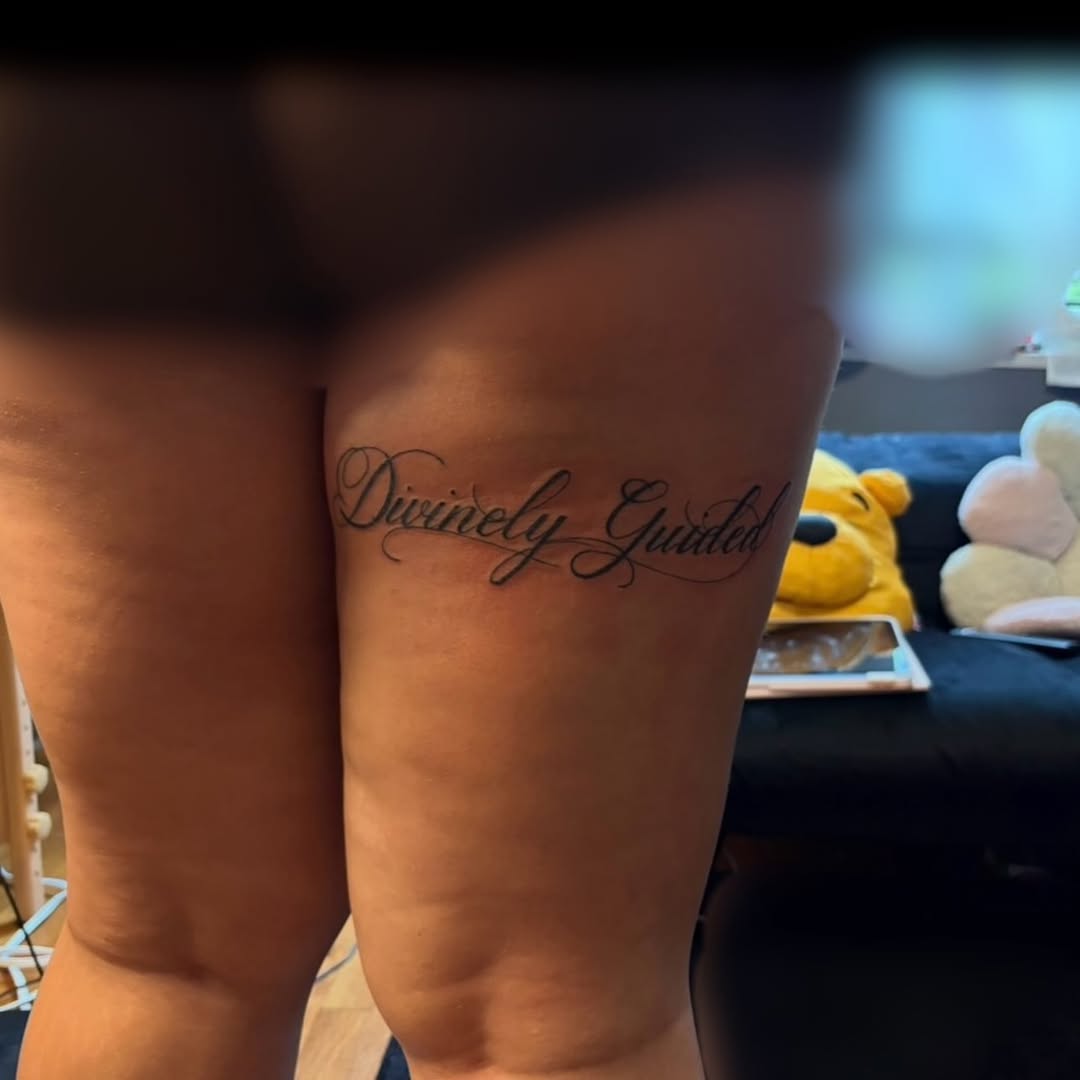 Tattoo by @lyla.just.inked — lettering_script, fine_line