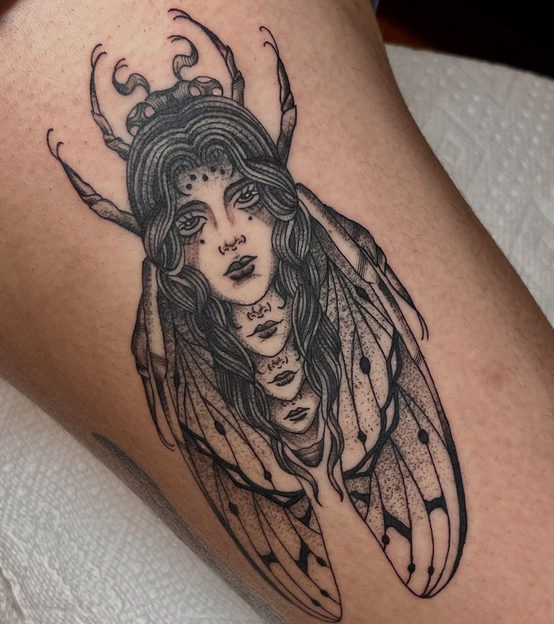 Tattoo by @augustbtattoos — illustrative, black_and_grey