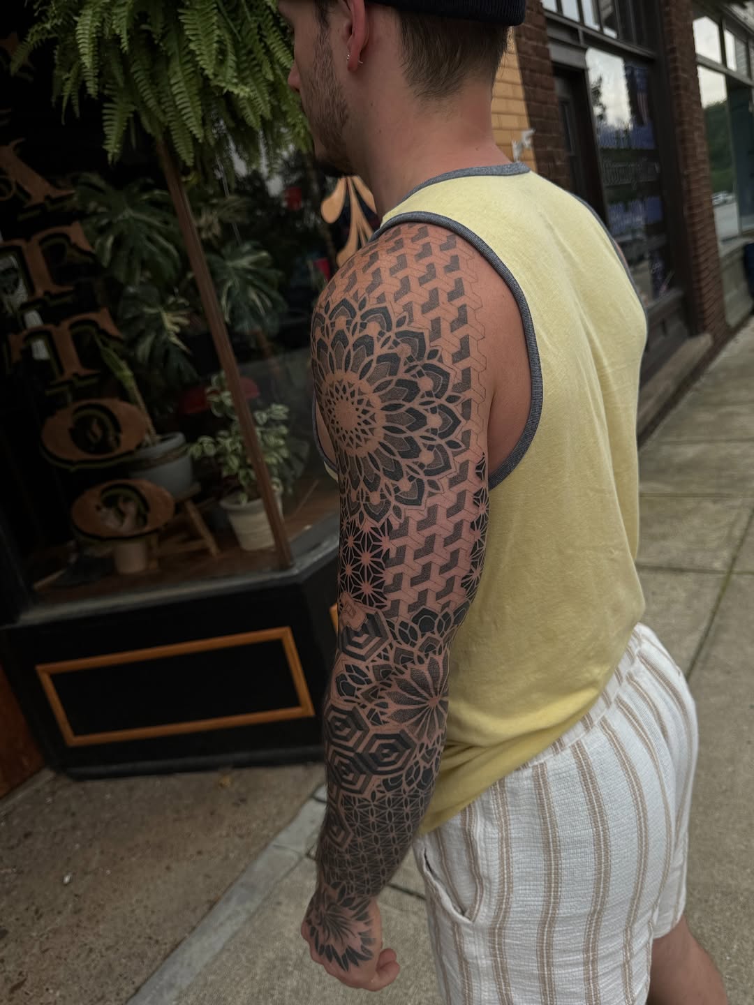Tattoo by @chrisirvintattoos β geometric, dotwork
