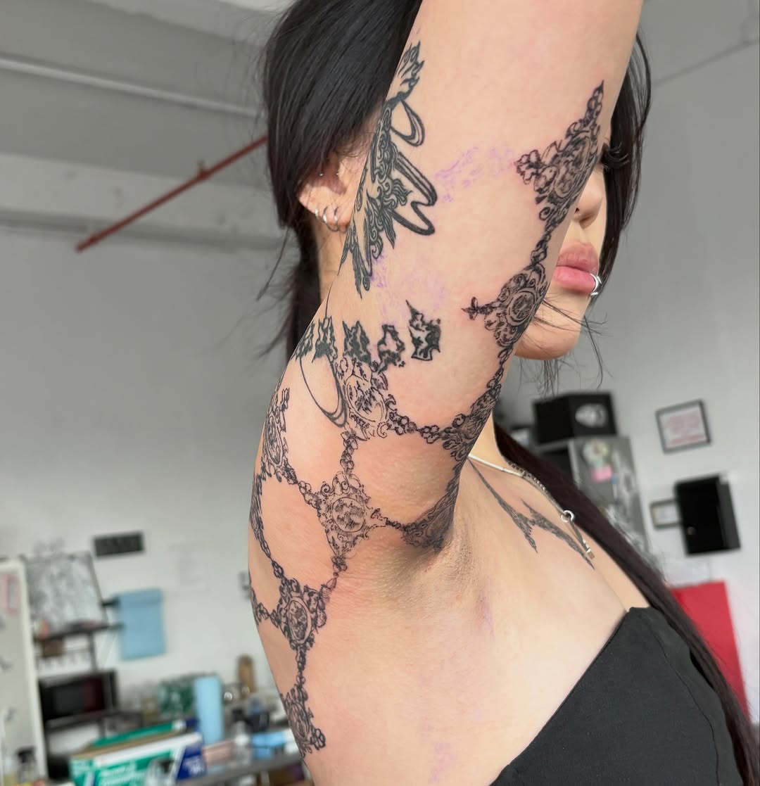Tattoo by @spikecharms — blackwork, ornamental