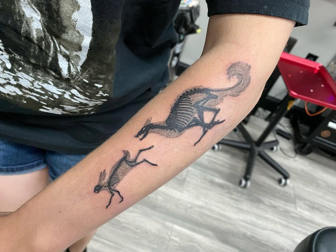 Tattoo by @stabby_savvy — black_and_grey