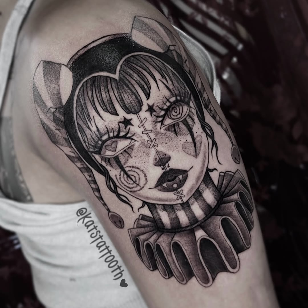 Tattoo by @katstattooth β dark_realism, black_and_grey