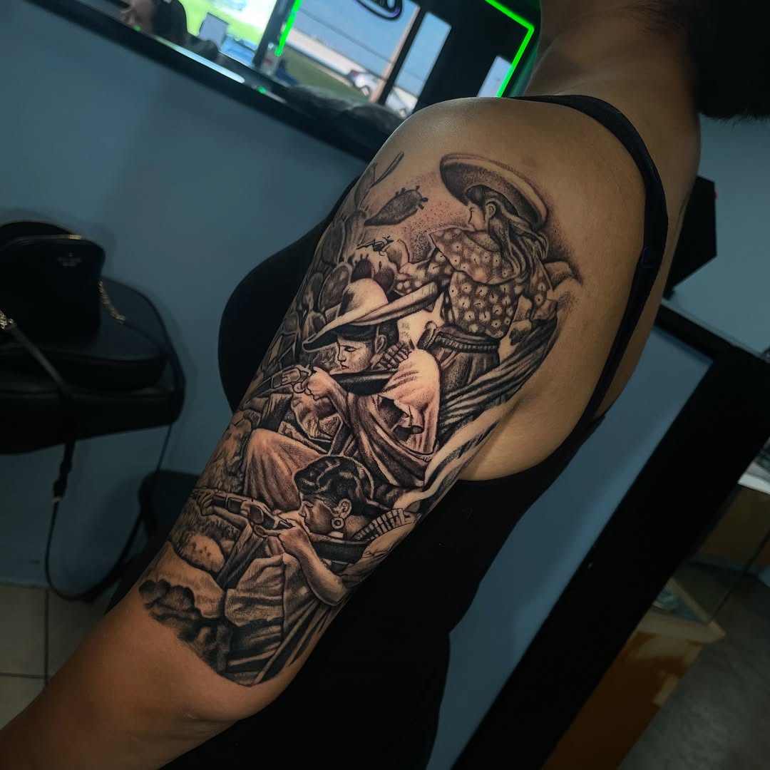 Tattoo by @ta2ese — black_and_grey, realism