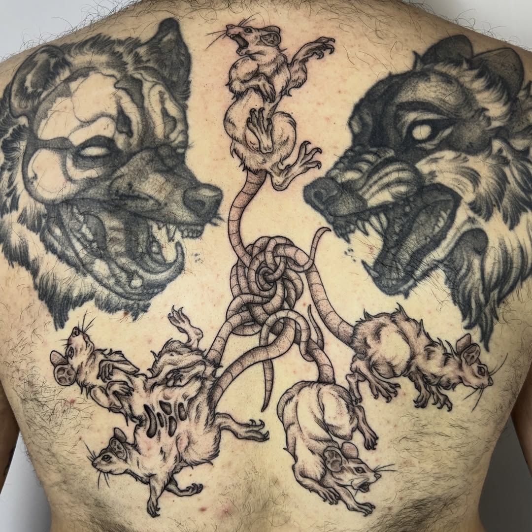 Tattoo by @nikkipowertattoo — blackwork, illustrative