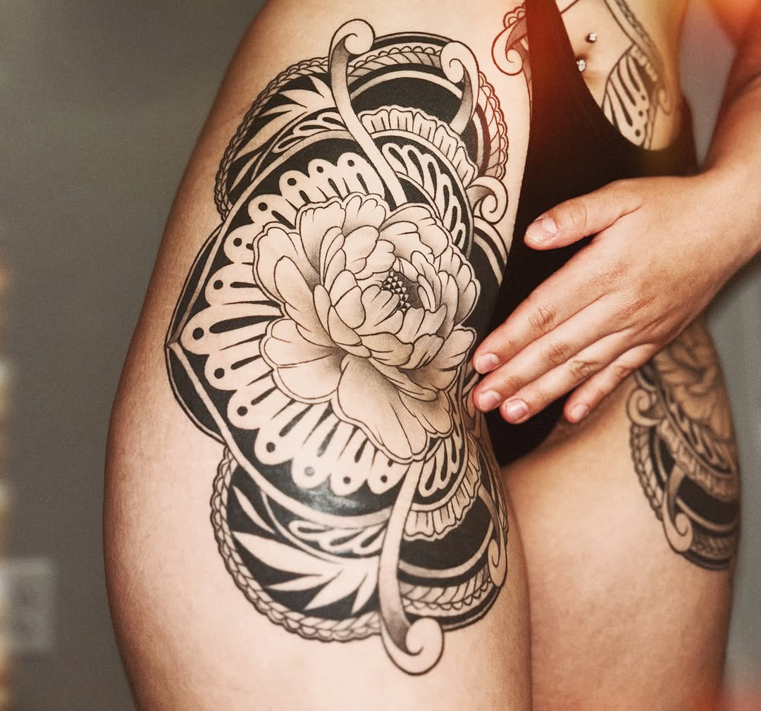 Tattoo by @booradleey — black_and_grey, ornamental