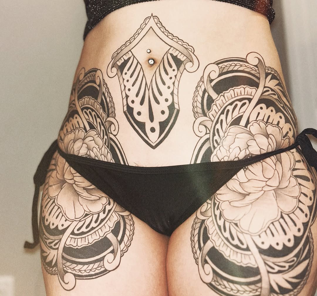 Tattoo by @booradleey — black_and_grey, ornamental