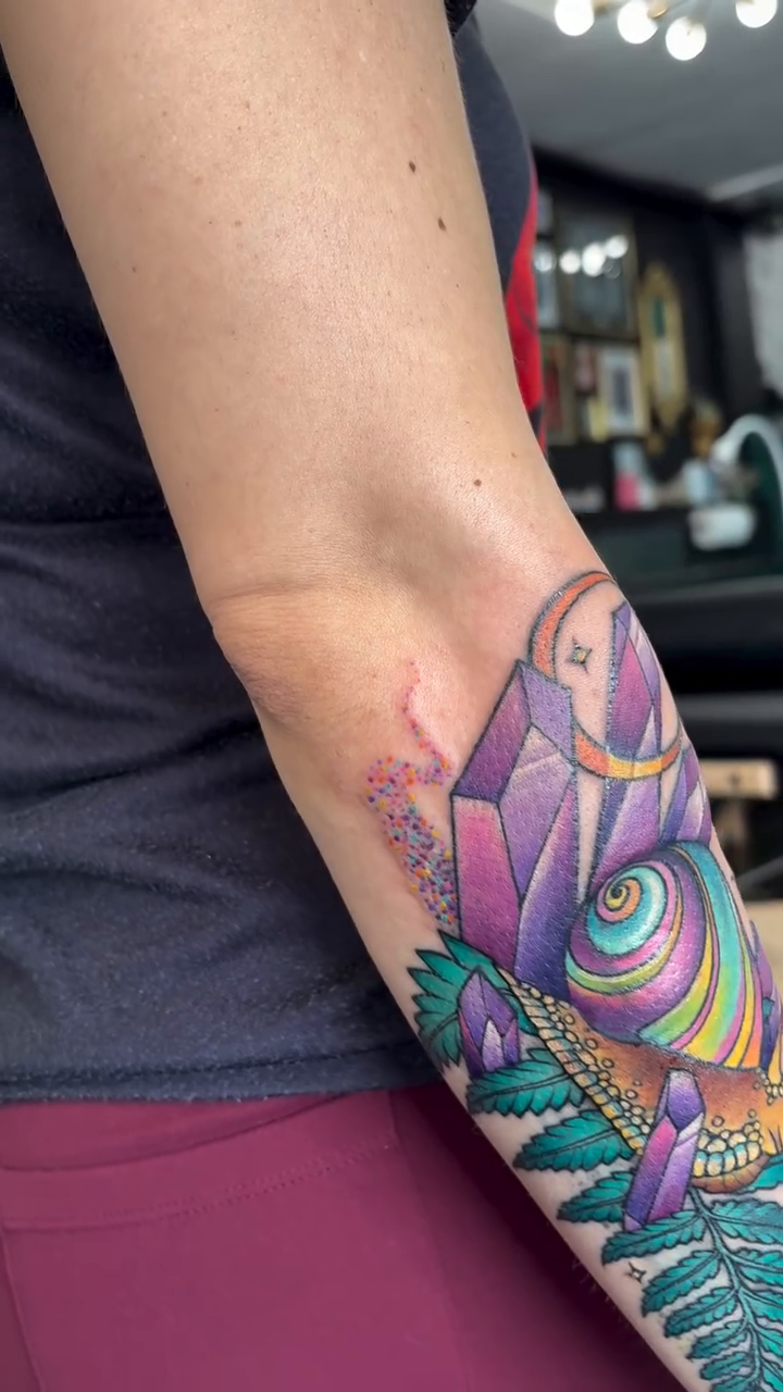 Tattoo by @ldayvee — realism, dotwork