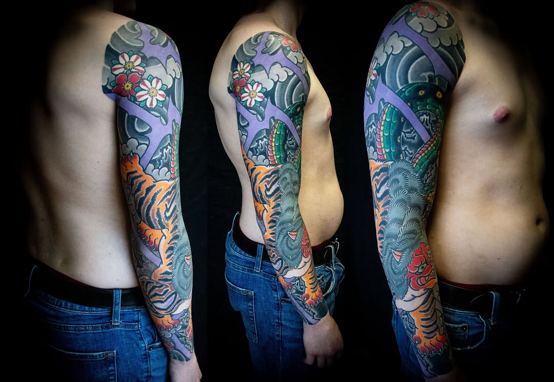 Tattoo by @chrismfmartini — japanese_irezumi, black_and_grey