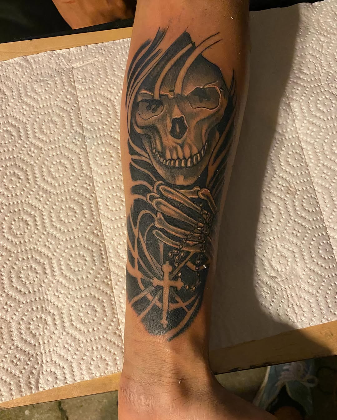 Tattoo by @mauze_tattoos β blackwork, black_and_grey