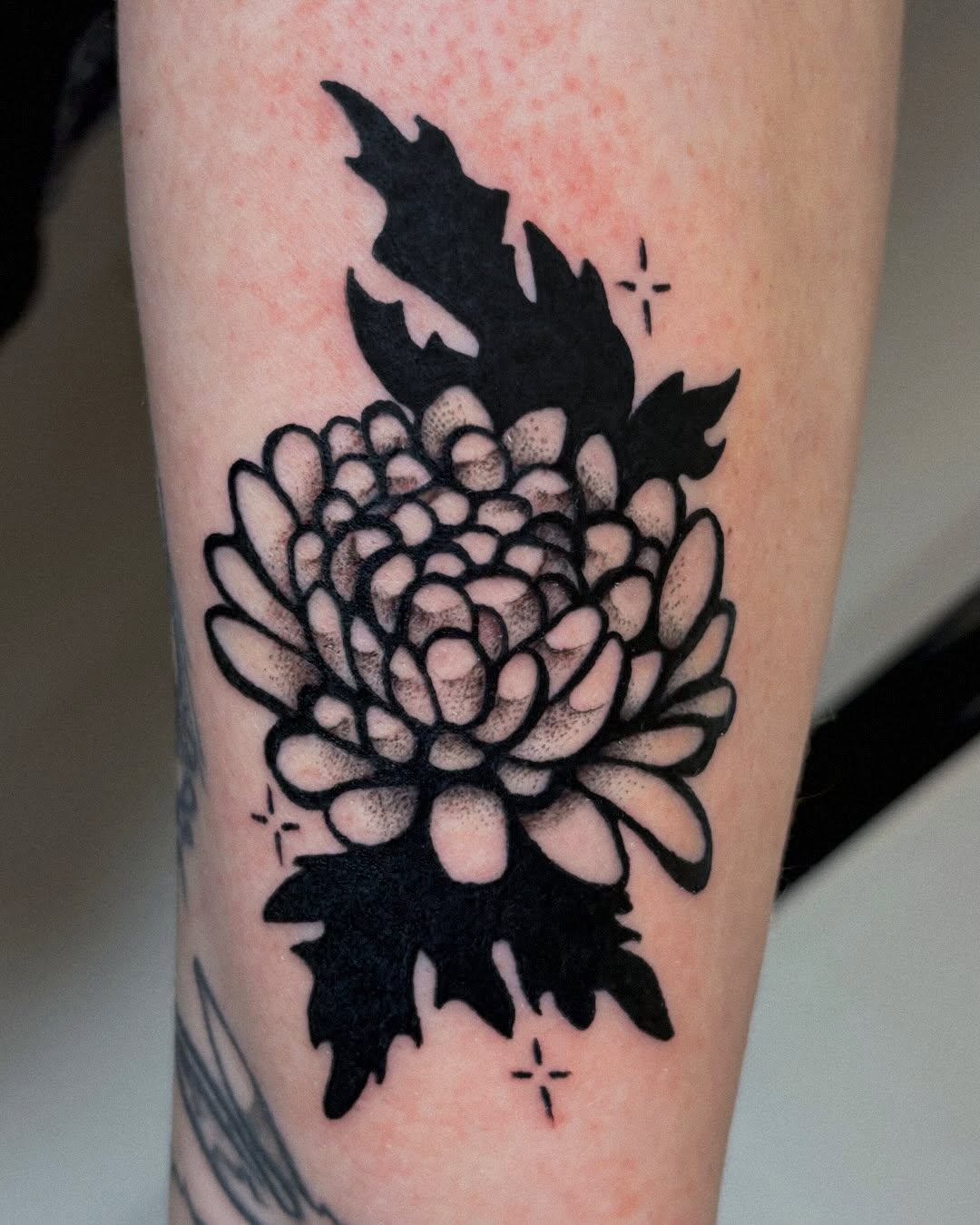 Tattoo by @unsaintlytattoo — blackwork, dotwork