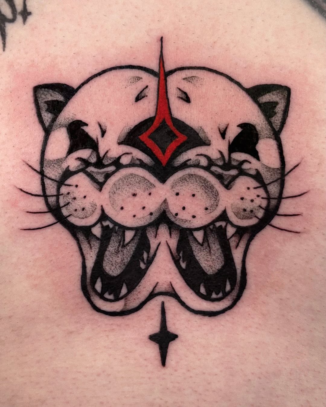 Tattoo by @unsaintlytattoo — black_and_grey