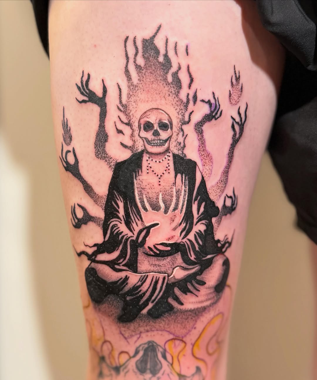 Tattoo by @maddyctattoos — black_and_grey, dotwork
