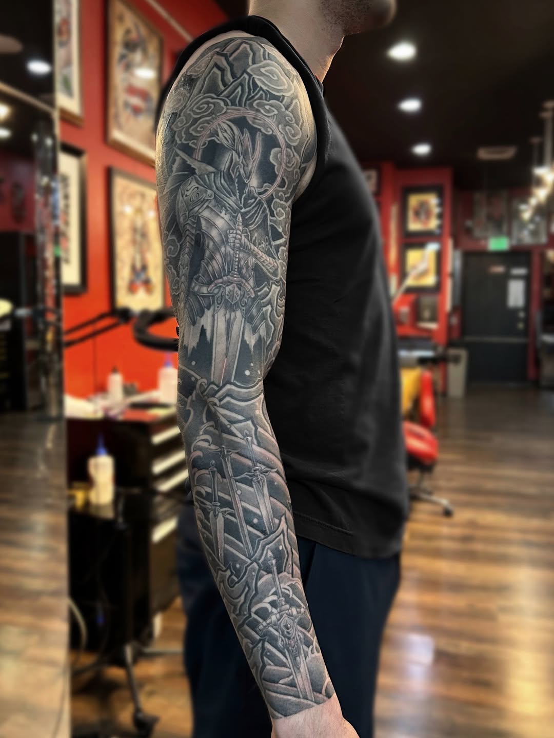 Tattoo by @takomanink — black_and_grey