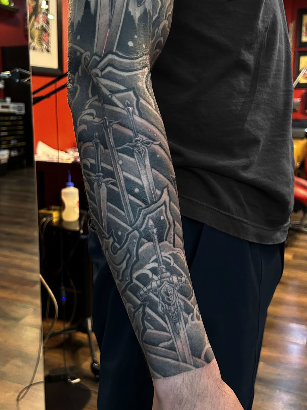 Tattoo by @takomanink — black_and_grey